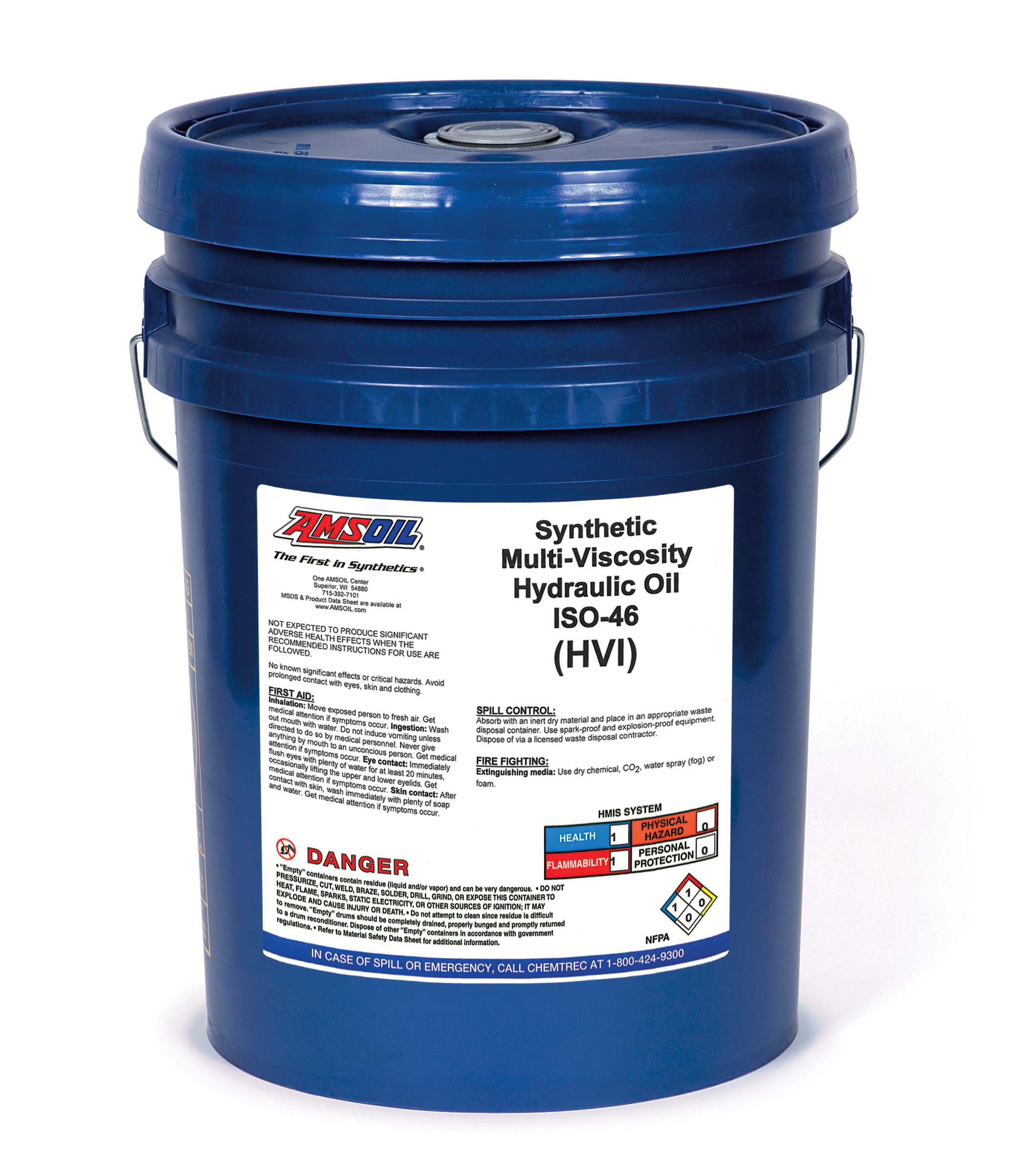 AMSOIL HV Series Synthetic Hydraulic Oil for excavators and construction equipment